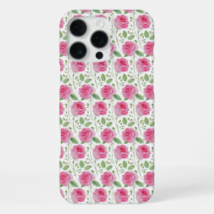 Cute, floral/rose repeating pattern iPhone 16 pro max case