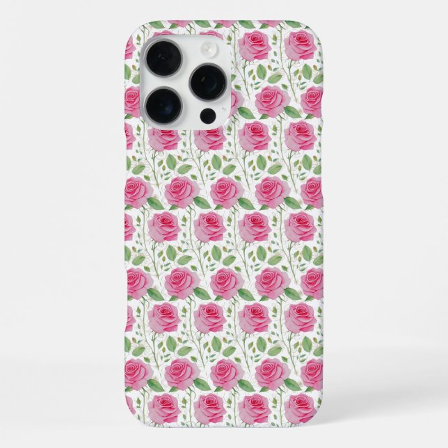Cute,  floral/rose repeating pattern  iPhone case (Back)