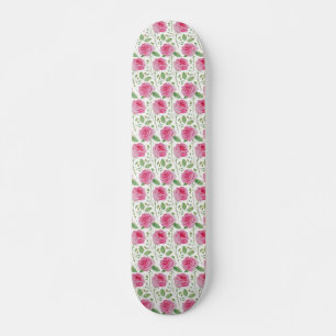 Cute, floral/rose repeating pattern skateboard