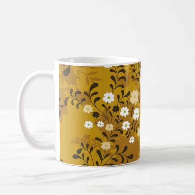 Cute floral seamless pattern on musterabstract,art coffee mug (Left)