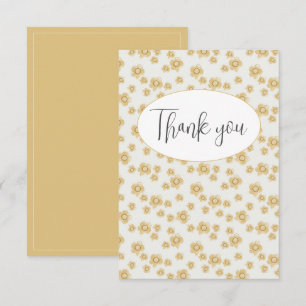 Cute Floral Simple Flat Thank You Card