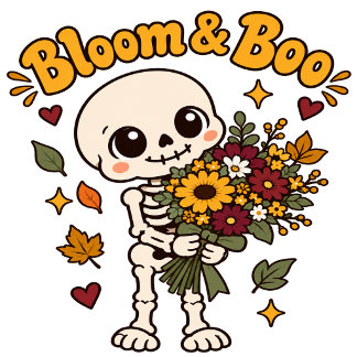 Cute Floral Skeleton Bloom Boo Women Sweatshirt
