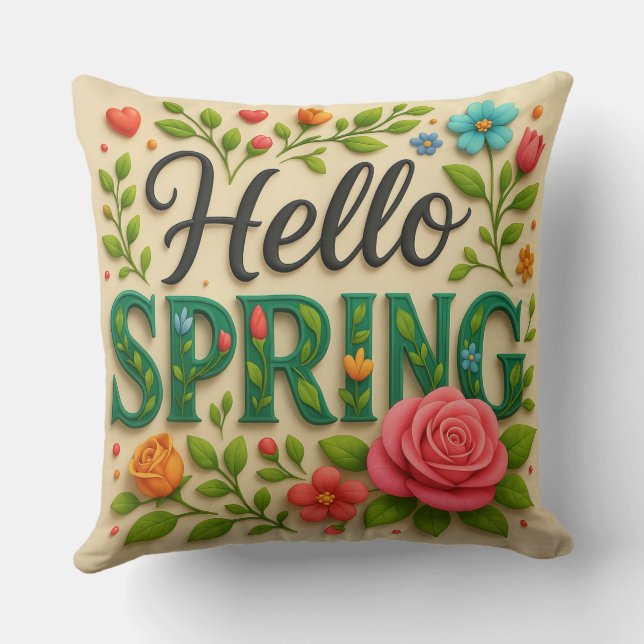Cute Floral Spring Cushion (Back)