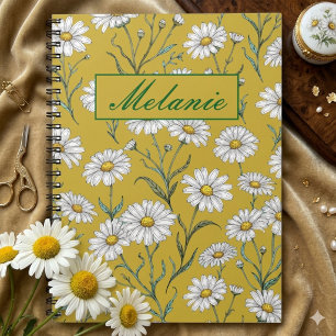 Cute Floral Spring Daisy Personalised Notebook
