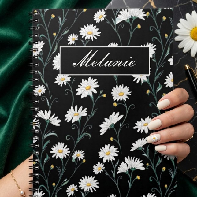Cute Floral Spring Daisy Personalized Notebook (Creator Uploaded)