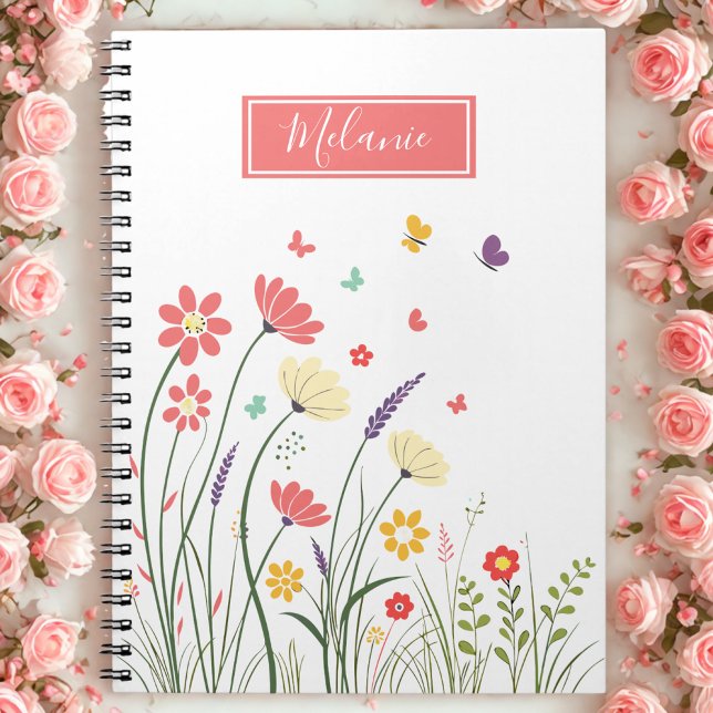 Cute Floral Spring Personalised Notebook (Creator Uploaded)