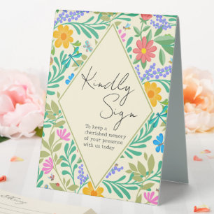 Cute Floral Spring Summer Vintage Boho Kindly Sign