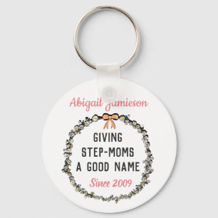 Cute Floral Step Mum Happy Mother's Day  Key Ring