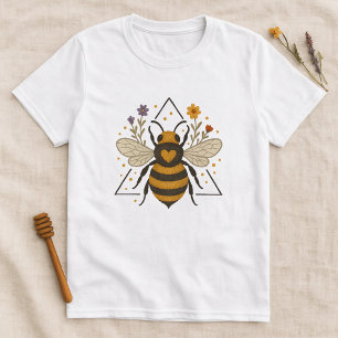 Cute Floral Summer Bee  T-Shirt