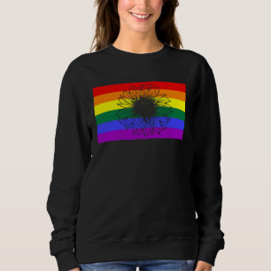 Cute Floral Sunflower LGBTQ Gay Pride Flag Queer F Sweatshirt