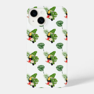 Cute Floral tropical bird Pink iPhone 14 case