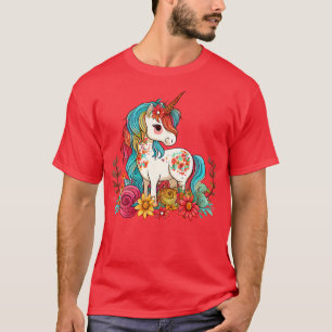 Cute Floral Unicorn 2 T-Shirt