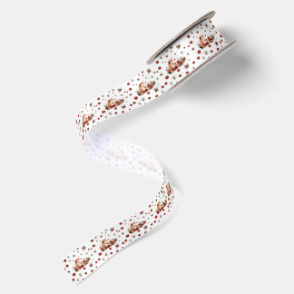 Cute Floral Unicorn Christmas Girl White Satin Ribbon