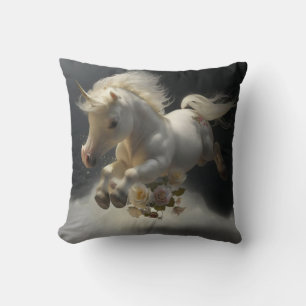 Cute floral Unicorns flying little pony Cushion
