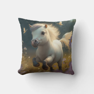 Cute floral Unicorns flying little pony Throw Pil Cushion