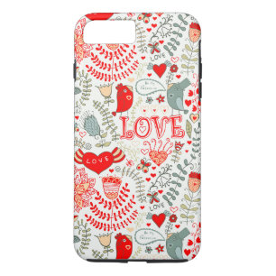 Cute Floral Valentines Design iPhone 8 Plus/7 Plus Case