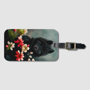 Cute floral wild animal  luggage tag
