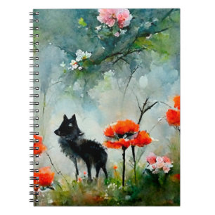 Cute floral wild animal notebook