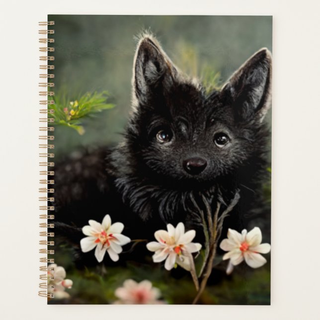 Cute floral wild animal   notebook planner (Front)