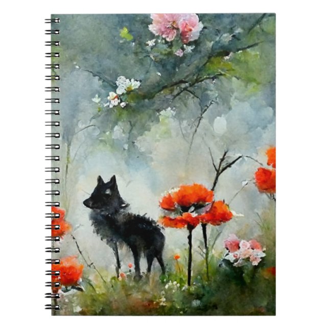 Cute floral wild animal    photo notebook (Front)