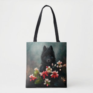 Cute floral wild animal  tote bag