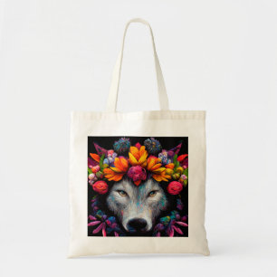 Cute floral wild animal tote bag
