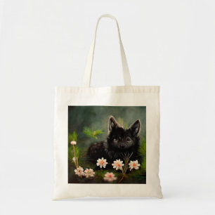 Cute floral wild animal tote bag