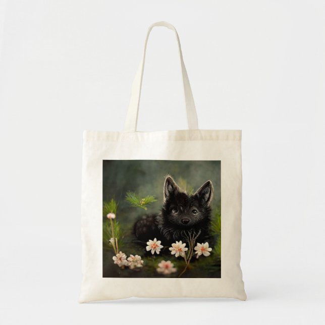 Cute floral wild animal  tote bag (Front)