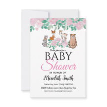 Cute Floral Woodland Baby Animals | Baby Shower