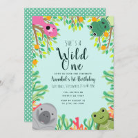 Cute Florida Animals Wild One Kids Birthday 