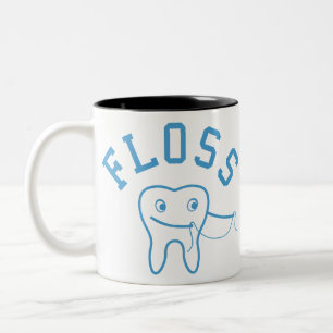 Cute Floss Tooth Two-Tone Coffee Mug