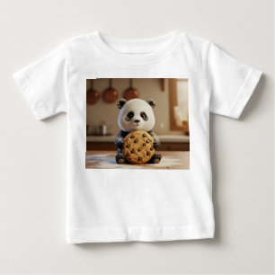 Cute Flour-Covered Panda with Giant Cookie Baby T-Shirt