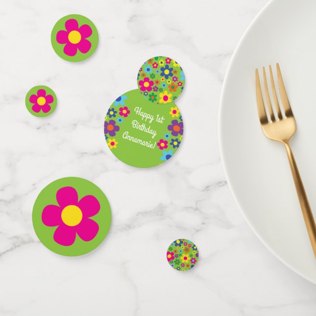 Cute Flower Birthday Party Confetti (Group)