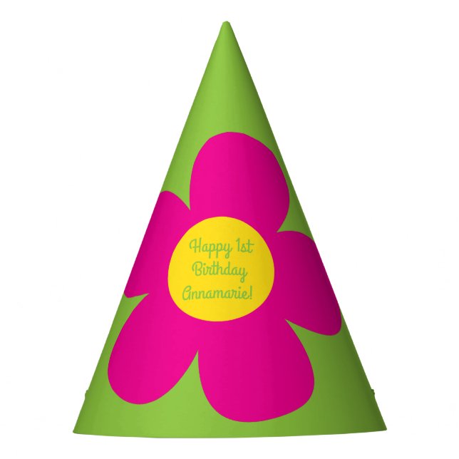 Cute Flower Birthday Party Party Hat (Front)