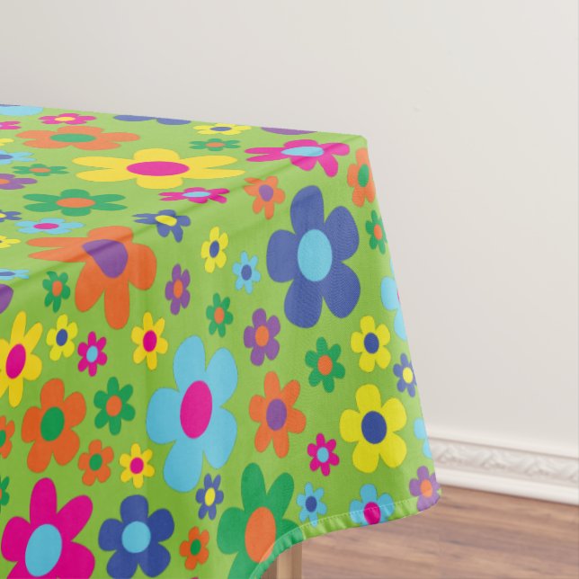 Cute Flower Birthday Party Tablecloth (In Situ)