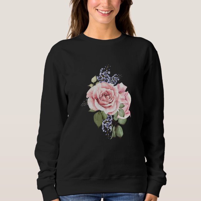 Cute Flower Bouquet Rose Art Sweatshirt (Front)