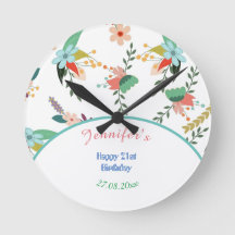 Cute Flower Colourful 21st Happy Birthday 