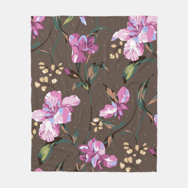 cute flower design textile illustrationart, backgr fleece blanket (Front)