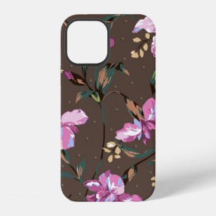 cute flower design textile illustrationart, backgr iPhone 12 case