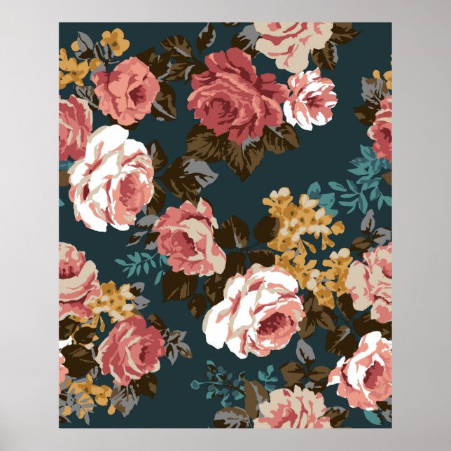 cute flower design textile illustrationart, patter poster (Front)