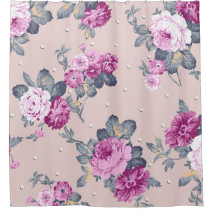 cute flower design textile illustrationart, patter shower curtain