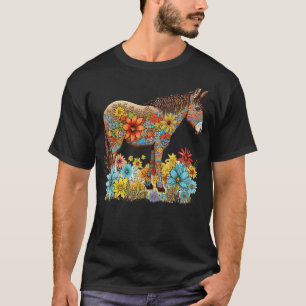 Cute Flower Donkey on summer Floral Donkey T-Shirt