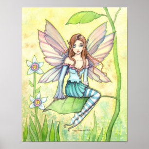 Cute Flower Fairy Fantasy Art Poster
