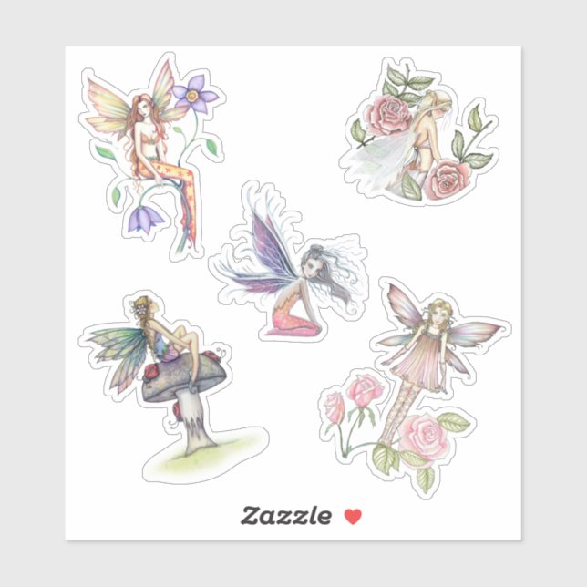 Cute Flower Fairy Stickers by Molly Harrison (Sheet)