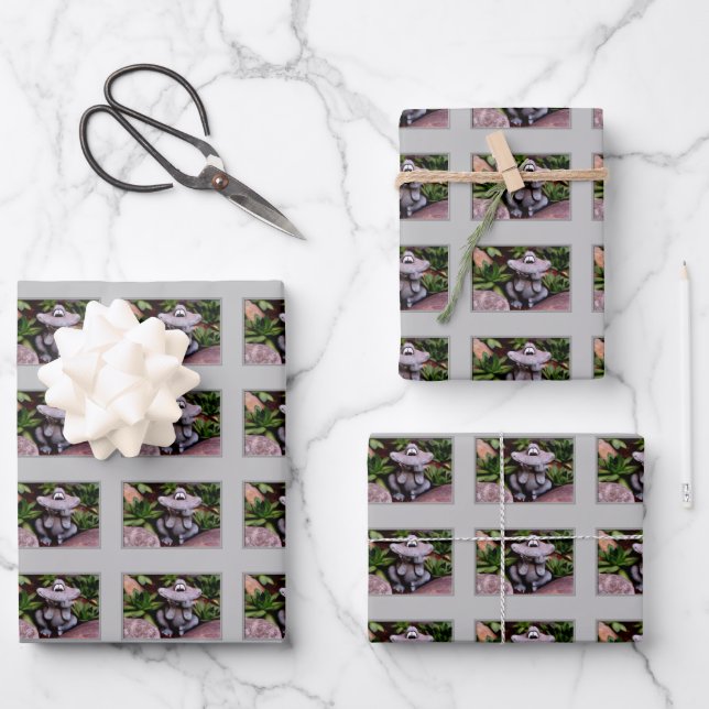 Cute Flower Garden Frog Nature Pattern   Wrapping Paper Sheet (Front)