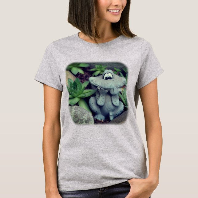 Cute Flower Garden Frog Nature  T-Shirt (Front)