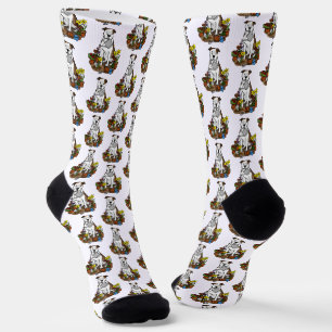 Cute Flower Gardener Pit Bull (lt brindle white 3) Socks
