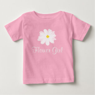 Cute flower girl t shirt with daisy for kids