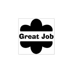 Cute Flower Great Job Teacher Grading Wooden  Rubber Stamp