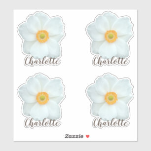 Cute Flower Modern Script Name Sticker